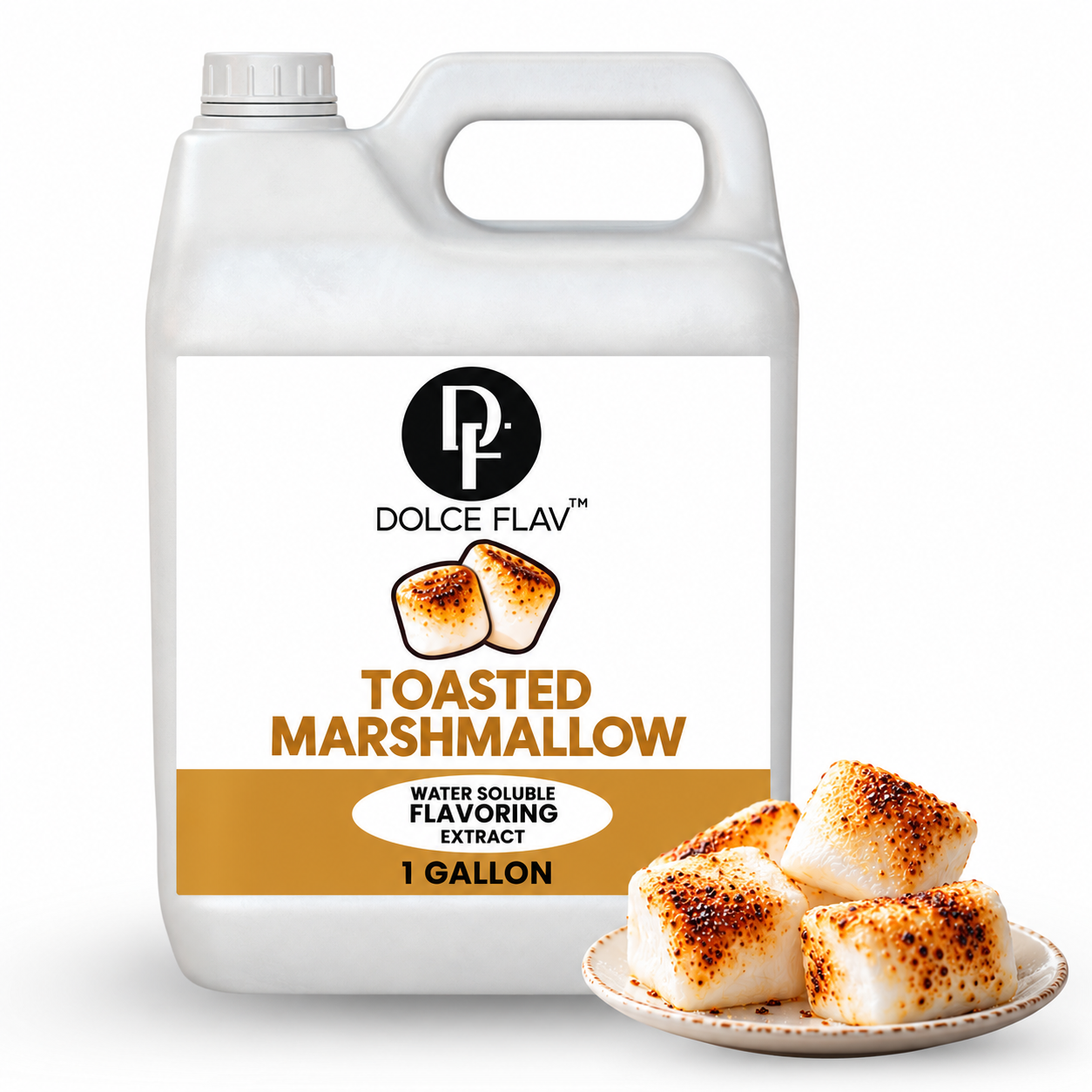 Dolce Flav Toasted Marshmallow — 1 gallon white F-style container