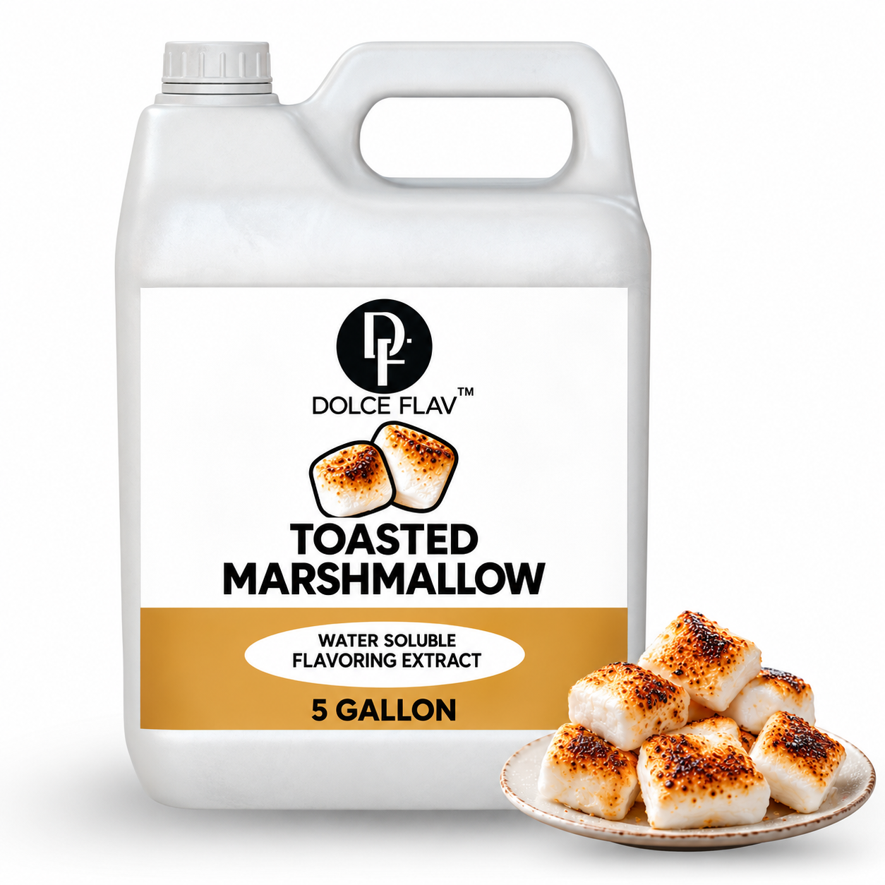 Dolce Flav Toasted Marshmallow — 5 gallon white F-style container